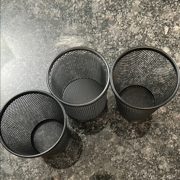 3 Black Wire Pen Holders Desk Organizers NWOT - Picture 3 of 13